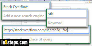 Create custom search engine in Chrome - Step 4