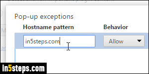 Disable Chrome popup blocker - Step 3