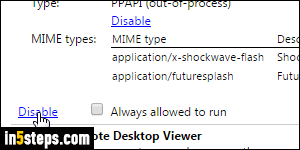 Disable Flash in Chrome - Step 5