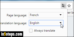 google translate tab chrome