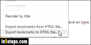 Export Chrome bookmarks - Step 3