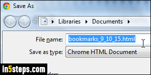 Export Chrome bookmarks - Step 4