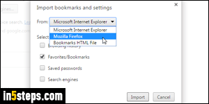 Import Firefox bookmarks to Chrome - Step 3