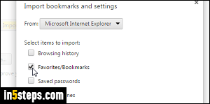 Import IE favorites into Chrome - Step 6