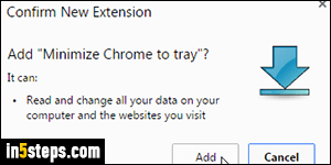 Minimize Chrome to the tray - Step 2