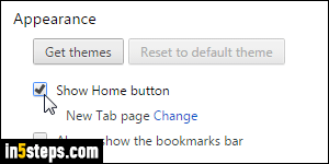 Show Home button / Chrome bookmark bar - Step 3