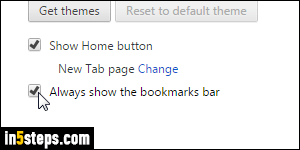 Show Home button / Chrome bookmark bar - Step 4