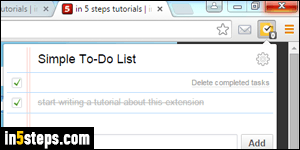 Simple Todo List extension - Step 2
