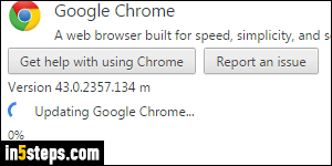 checking for google chrome updates