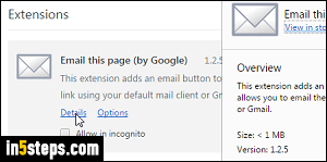 Show Chrome extension permissions - Step 4