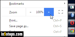 Zooming in Chrome - Step 2