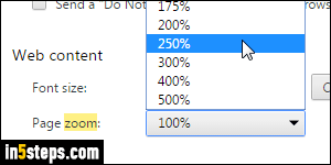 Zooming in Chrome - Step 5