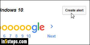 Create a Google alert without account - Step 1