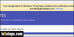 Create a Google alert without account - Step 5