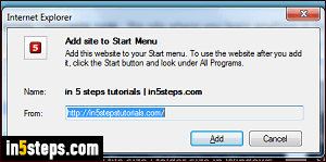 Save IE shortcut to desktop - Step 6