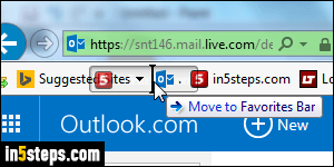 Add shortcut link to IE favorites bar - Step 4