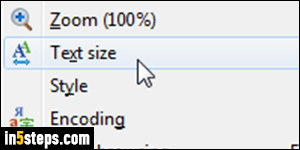 Change font size in IE - Step 1