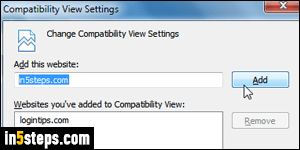 how to keep compatibility view on ie 10