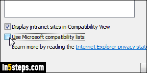 Disable compatibility mode in IE - Step 5