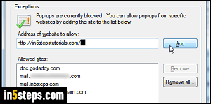 Disable IE popup blocker - Step 5