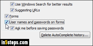 Disable saving password in IE - Step 4