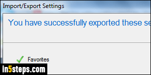 Export IE favorites to HTML - Step 6