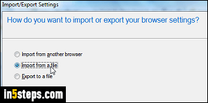 Import Chrome bookmarks in IE - Step 3