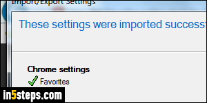 Import Chrome bookmarks in IE - Step 5