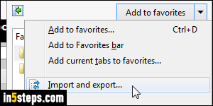 Import Firefox bookmarks to IE - Step 2