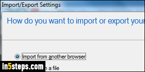 Import Firefox bookmarks to IE - Step 3