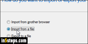 Import Firefox bookmarks to IE - Step 4