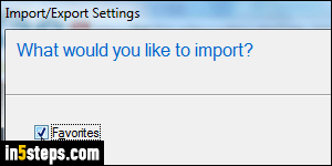 Import Firefox bookmarks to IE - Step 5