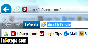 Launch private browsing in IE - Step 1