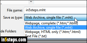 Save a web page in Internet Explorer - Step 4