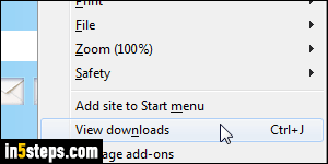 View IE downloads - Step 2