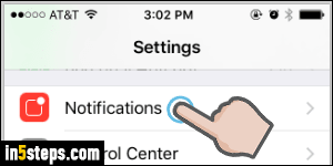 Disable app notifications on iPhone - Step 2