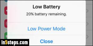 Enable low power mode on iPhone - Step 1