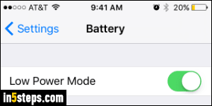 Enable low power mode on iPhone - Step 4