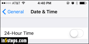 Set military time on iPhone - Step 3