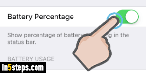 Show battery percentage on iPhone - Step 4