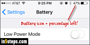 Show battery percentage on iPhone - Step 5