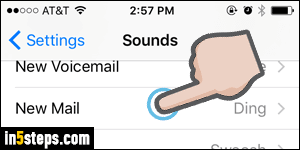 Turn off new mail vibrate on iPhone - Step 4