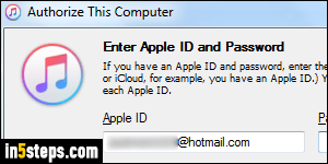 authorize itunes windows