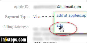 Change iTunes credit card - Step 4