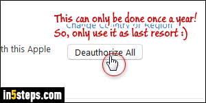 Deauthorize computer from iTunes - Step 5