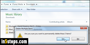 Delete partial iTunes downloads - Step 5