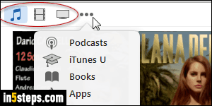 Show or hide iTunes toolbar buttons - Step 1