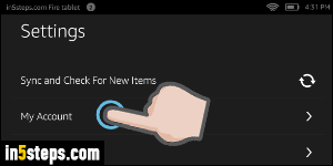 Change Amazon password on Kindle Fire - Step 3