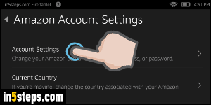 how to change account on kindle fire