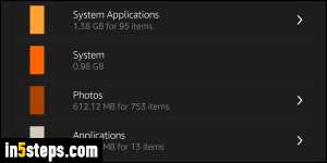 Check storage space left on Kindle Fire - Step 6